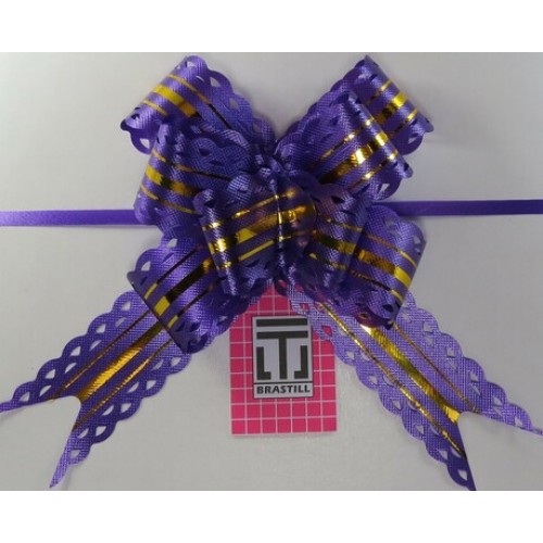 Laço Pronto Rendado Roxo 3cm x 48cm